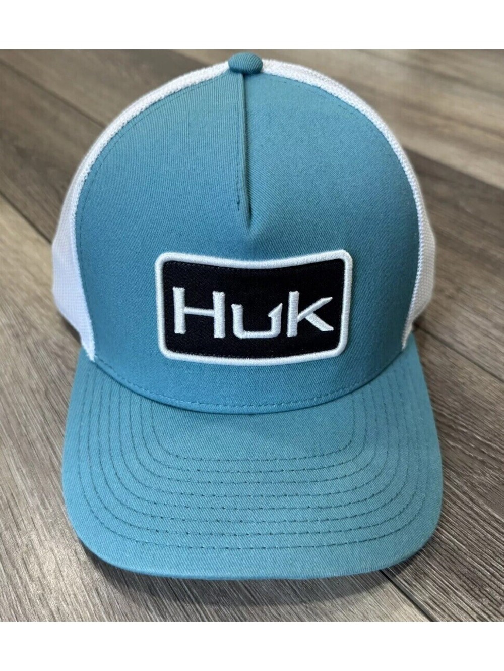 Huk Trucker Hat Cap Adult Blue Snapback Mesh Back Logo Outdoors Fishing